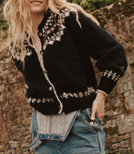 Load image into Gallery viewer, CLARKE CARDIGAN -- OLYMPIA BLACK FAIRISLE