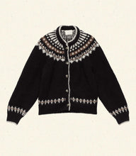 Load image into Gallery viewer, CLARKE CARDIGAN -- OLYMPIA BLACK FAIRISLE