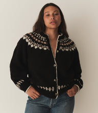 Load image into Gallery viewer, CLARKE CARDIGAN -- OLYMPIA BLACK FAIRISLE