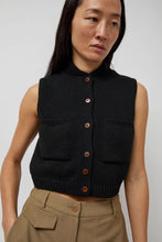 Load image into Gallery viewer, CORDERA Cotton Waistcoat in Black