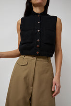 Load image into Gallery viewer, CORDERA Cotton Waistcoat in Black