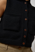 Load image into Gallery viewer, CORDERA Cotton Waistcoat in Black