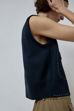 Load image into Gallery viewer, CORDERA Merino Stitched Waistcoat in Navy