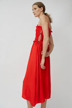 Load image into Gallery viewer, CORDERA Viscose Gathered Dress in Coral