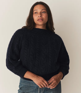 CRESSIDA CASHMERE SWEATER -- NAVY