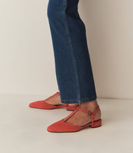 Load image into Gallery viewer, CRISTINA T STRAP FLAT -- FUEGO SUEDE