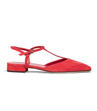 Load image into Gallery viewer, CRISTINA T STRAP FLAT -- FUEGO SUEDE