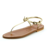 Load image into Gallery viewer, DÔEN &amp; K.JACQUES CÔTE SANDAL -- METALLIC CHAMPAGNE