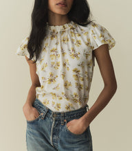 Load image into Gallery viewer, YVIE TOP -- GOLD FROLICKING FLORAL