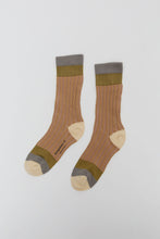 Load image into Gallery viewer, Exquisite J Colorblock Socks in Beige