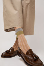 Load image into Gallery viewer, Exquisite J Colorblock Socks in Beige