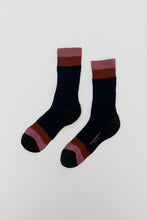 Load image into Gallery viewer, Exquisite J Colorblock Socks in Navy