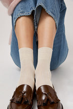 Load image into Gallery viewer, Exquisite J Short Cotton Viscose Socks in Cream