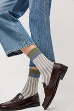 Load image into Gallery viewer, Exquisite J Stripe Socks in Grey