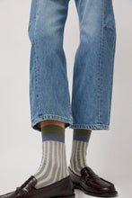 Load image into Gallery viewer, Exquisite J Stripe Socks in Grey