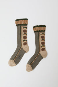 Exquisite J Tapestry Socks in Grey