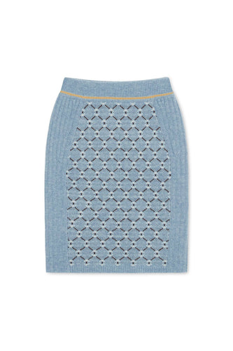 NONAME GEO JACQUARD PENCIL SKIRT