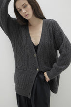 Load image into Gallery viewer, ROWENA CABLE KNIT CASHMERE CARDIGAN