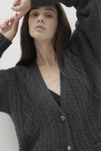 Load image into Gallery viewer, ROWENA CABLE KNIT CASHMERE CARDIGAN