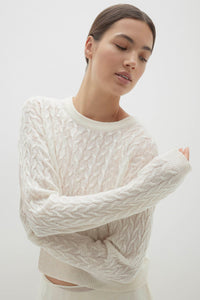 CHRISSY CABLE KNIT CROPPED SWEATER