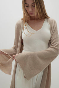 HOLLY MESH LONGLINE CASHMERE CARDIGAN