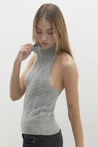 RUNA CABLE KNIT CASHMERE HALTER