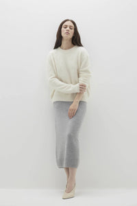 AGNES BRUSHED CASHMERE CREWNECK SWEATER