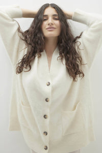 MARGARET BRUSHED CASHMERE CARDIGAN