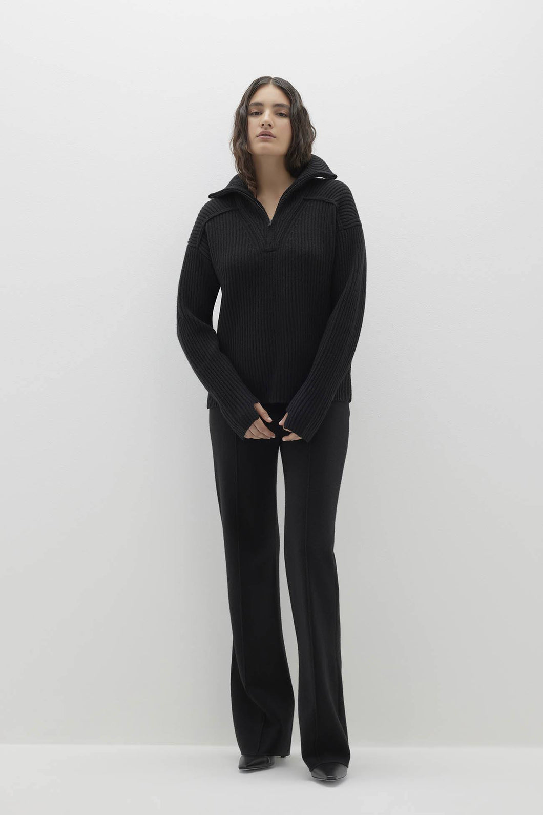 SUMIE CASHMERE QUARTER-ZIP PULLOVER