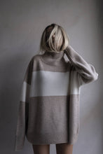 Load image into Gallery viewer, AGATHA STRIPED CASHMERE TURTLENECK SWEATER