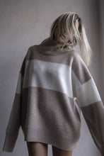 Load image into Gallery viewer, AGATHA STRIPED CASHMERE TURTLENECK SWEATER