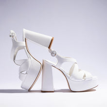 Load image into Gallery viewer, Bee Sandal In White Patent Leather