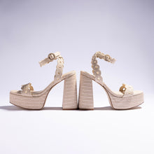 Load image into Gallery viewer, Dolly Broderie Sandal In Natural Raffia