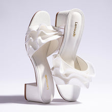 Load image into Gallery viewer, Brigitte Ruffle Mule In White Raffia