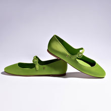 Load image into Gallery viewer, Blair Ballet Flat In Kiwi Satin