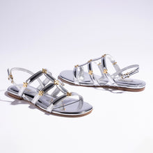 Load image into Gallery viewer, Harmony Flat Sandal In Silver Specchio