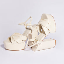 Load image into Gallery viewer, Vivienne Platform Sandal In Ivory Leather