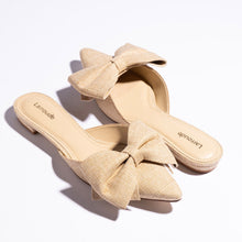 Load image into Gallery viewer, Elle Flat Mule In Beige Raffia