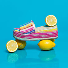 Load image into Gallery viewer, Alex Flatform Mule In Rainbow Raffia