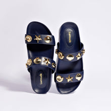 Load image into Gallery viewer, Madison Slide In Navy Leather