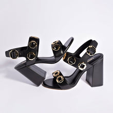 Load image into Gallery viewer, Milan Hi Sandal In Black Leather