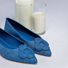 Load image into Gallery viewer, Flora Ballet Flat In Blue Denim