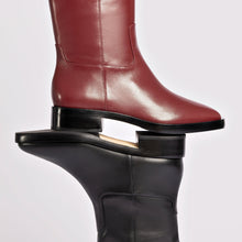 Load image into Gallery viewer, Anne Boot In Burgundy Leather