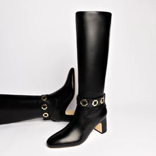 Load image into Gallery viewer, Milan Block Boot In Black Leather