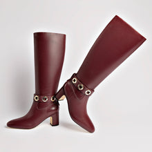 Load image into Gallery viewer, Milan Block Boot In Wine Leather