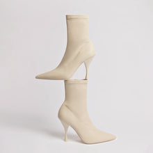 Load image into Gallery viewer, Mini Georgia Boot In Off White Stretch Leather