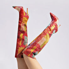 Load image into Gallery viewer, Larroudé x Markarian Boot In Red Patch Work Fabric