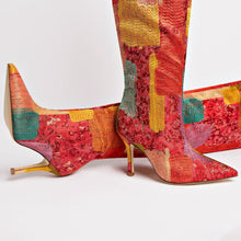 Load image into Gallery viewer, Larroudé x Markarian Boot In Red Patch Work Fabric