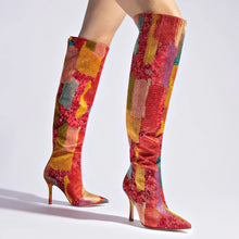 Load image into Gallery viewer, Larroudé x Markarian Boot In Red Patch Work Fabric