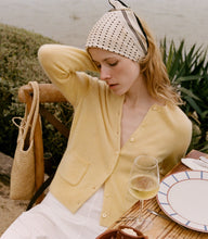 Load image into Gallery viewer, FREYA CASHMERE CARDIGAN -- LEMON CHIFFON